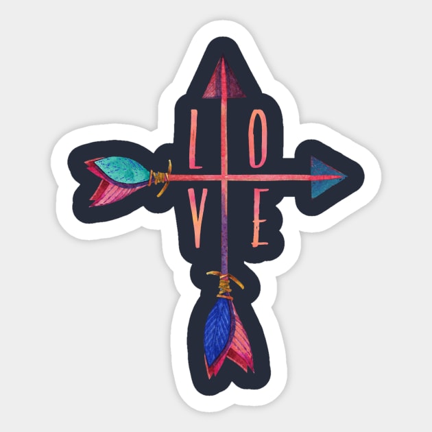 Love Crossed Arrows Boho Design Sticker by BeLightDesigns